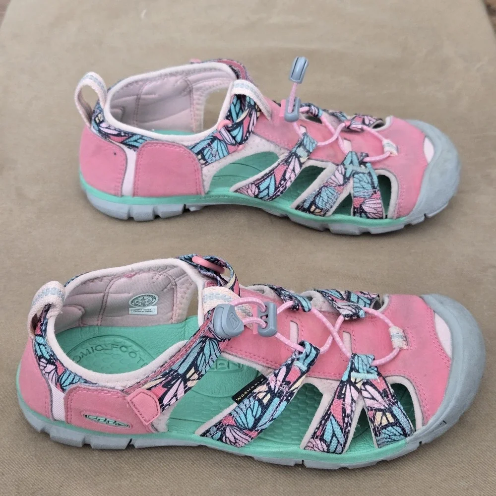 KEEN Seacamp II CNX Sandals Y4  EU36 Pink Multi Water Shoes Outdoor Hiking Beach